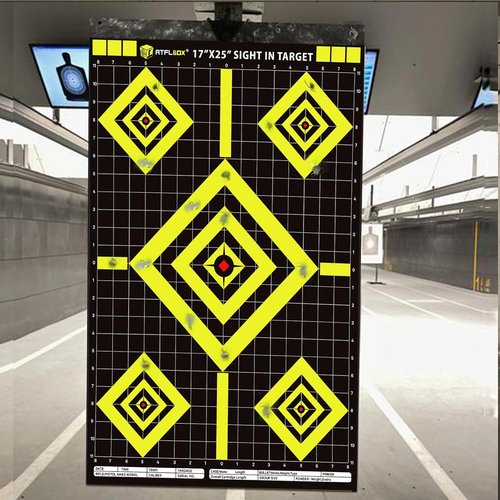 Atflbox High Visibility Shooting Range Paper Target - 17x25 Inch for Handgun, Pistol, Rifle, Airgun Practice