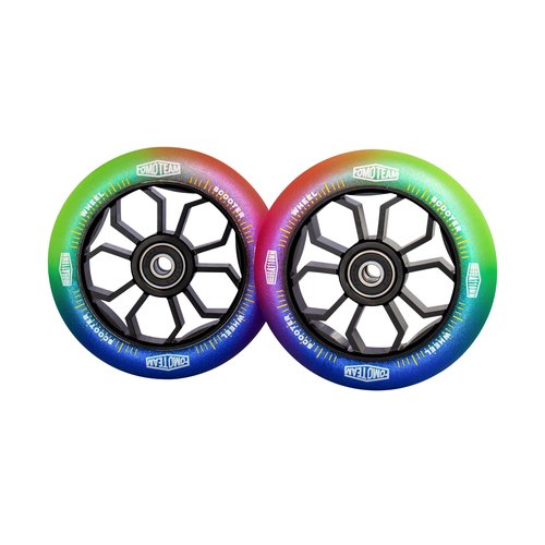 Pro Stunt Scooter Wheels 110mm24mm Watercolor Effect with ABEC-9 Bearings Installed 2-Pack Scooter Replacement Wheels (multicolor)