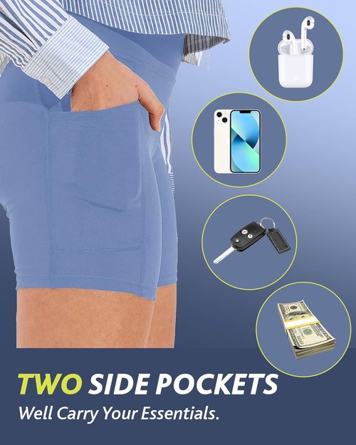 CAMPSNAIL Biker Shorts for Women - High Waisted Tummy Control with Pockets | Available in 3", 5", 8" Sizes
