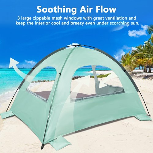 NXONE Beach Tent - UPF 50+ UV Protection Portable Canopy | Lightweight Family Shelter for 3-6 People
