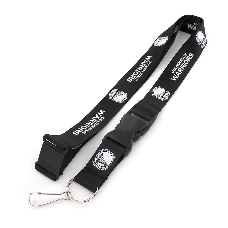 Team Lanyard with Breakaway Clip - Aminco NBA Warriors Sublimated Dual-Sided