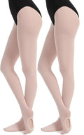 DUCMODA Women's Convertible Dance Tights - Ultra-Soft Semi-Opaque Ballet Stockings for Performance | Sizes Available