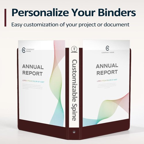 BinderX Extra Durable 2-Inch 3-Ring Binder - Customizable View Cover & Inside Pockets | Navy Blue, Fits 450 Sheets