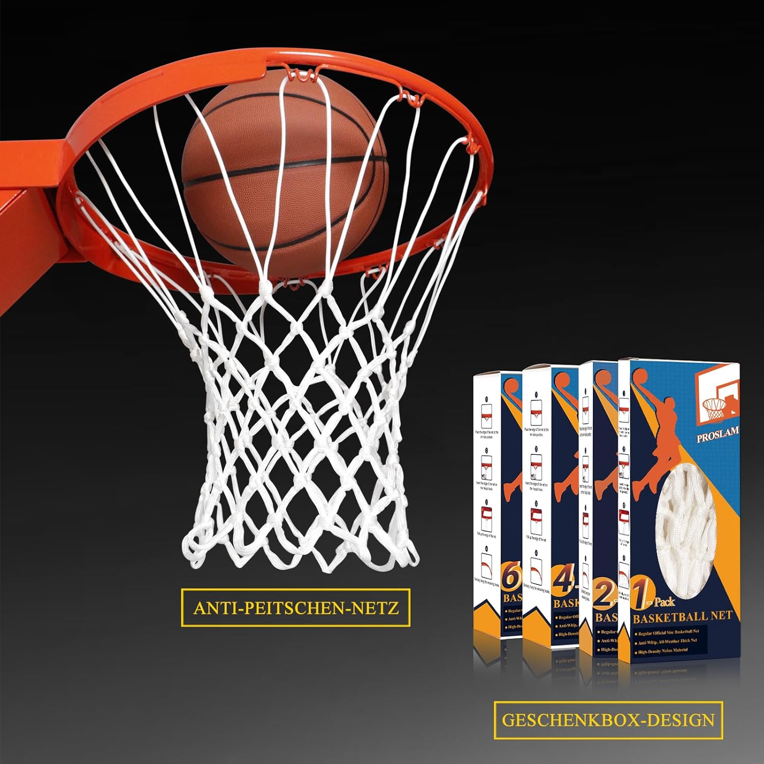 Premium Quality Basketball Net Replacement - Heavy Duty, All-Weather Design for Standard 12 Loop Rims