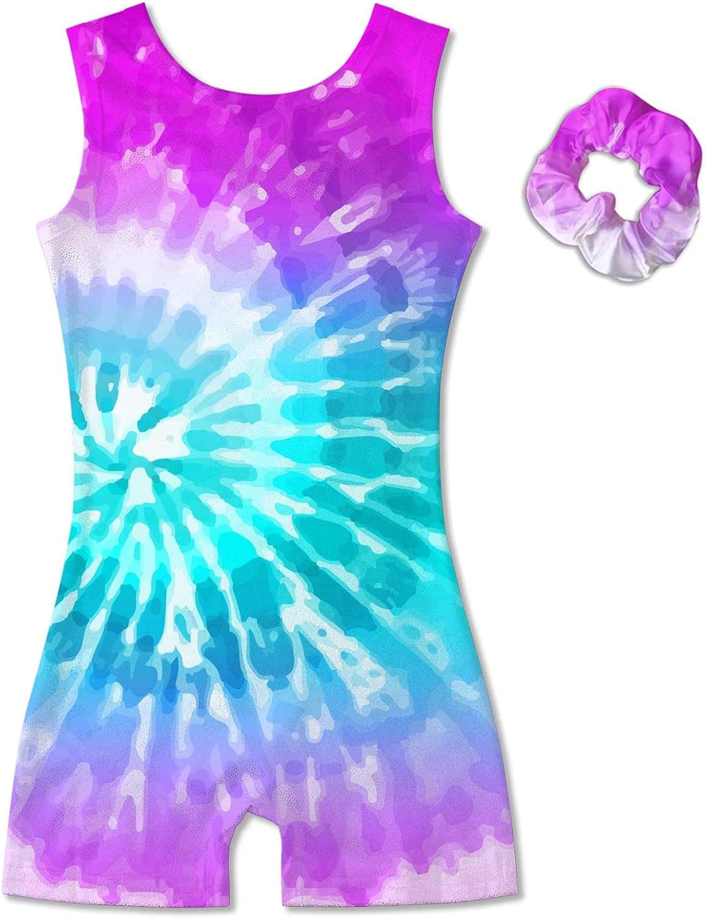 Vogseek Gymnastic Leotards for Girls 4-12Y - Sparkle Dance Unitards with Hair Scrunchie