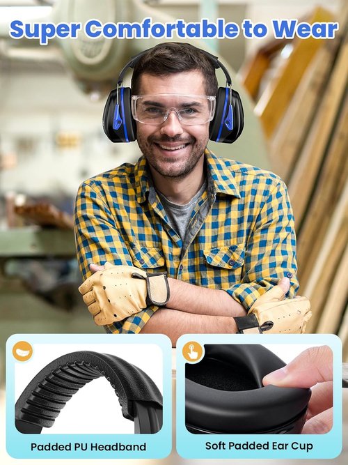 Dr.meter Noise Reduction Ear Muffs - SNR 31dB Hearing Protection for Gun Range & Yard Work