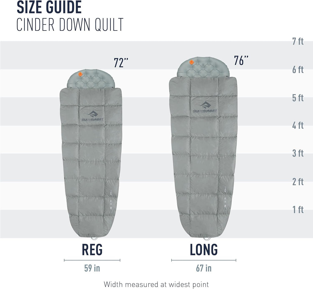 Sea to Summit Cinder Lightweight Down Backpacking Quilt - Compact & Warm | Ideal for Outdoor Adventures