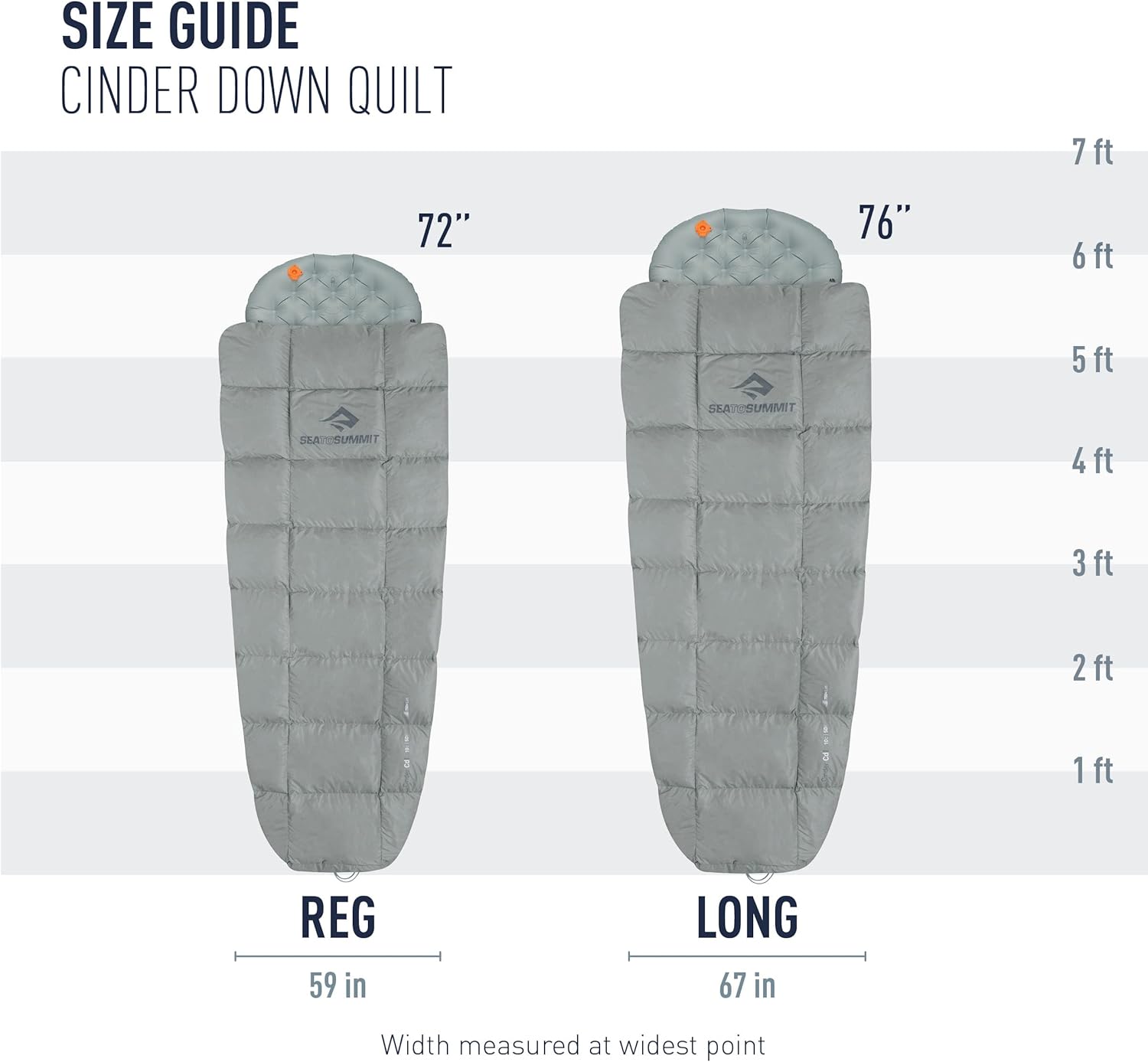 Sea to Summit Cinder Lightweight Down Backpacking Quilt - Compact & Warm | Ideal for Outdoor Adventures