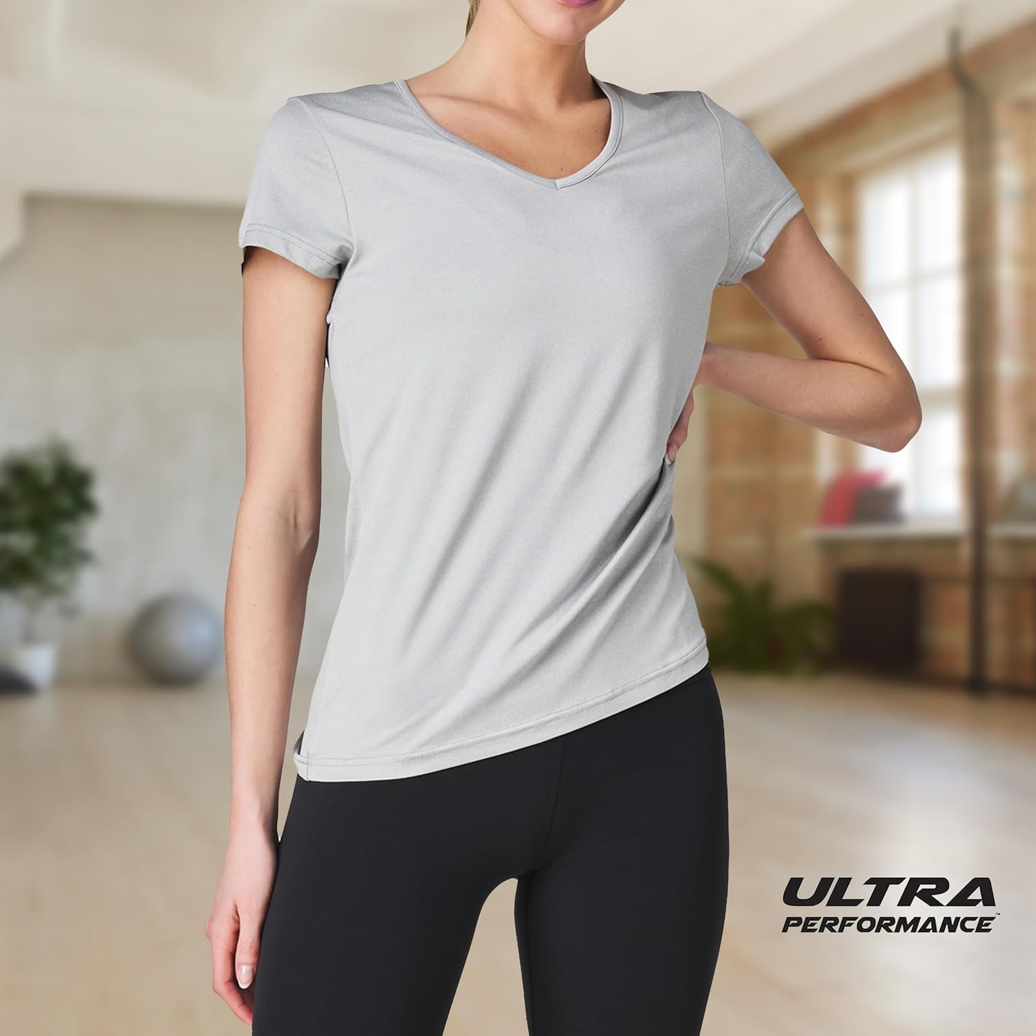 Skiennix Women's V-Neck Activewear T-Shirts - 3 Pack Athletic Workout Tops for Gym & Yoga