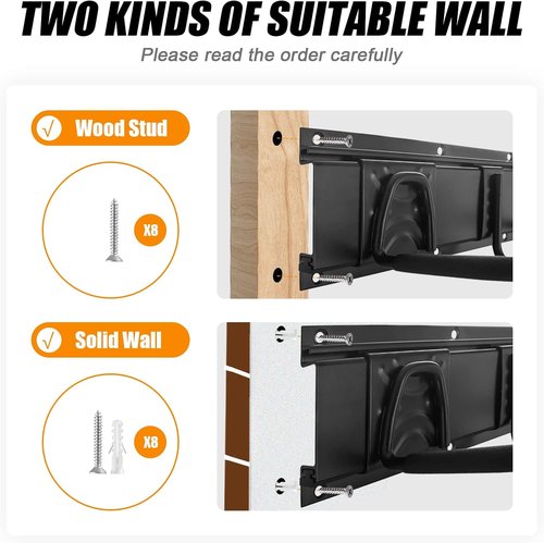 Bike Storage Rack - Wall Mount Garage Hanger for 2 Bicycles & 1 Helmet | Adjustable, Holds Up to 100 lbs