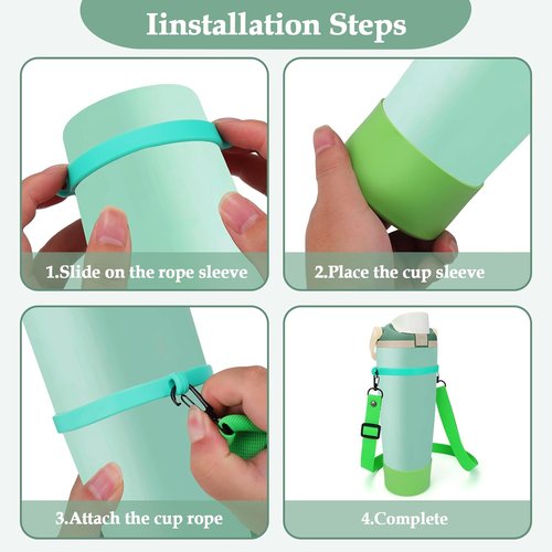 Mity rain Water Bottle Holder with Strap for Owala Freesip 30 40 oz Accessories, Carrier Sling Bag with Water Bottle Boot for Men Women Hiking Camping Travelling(Green)