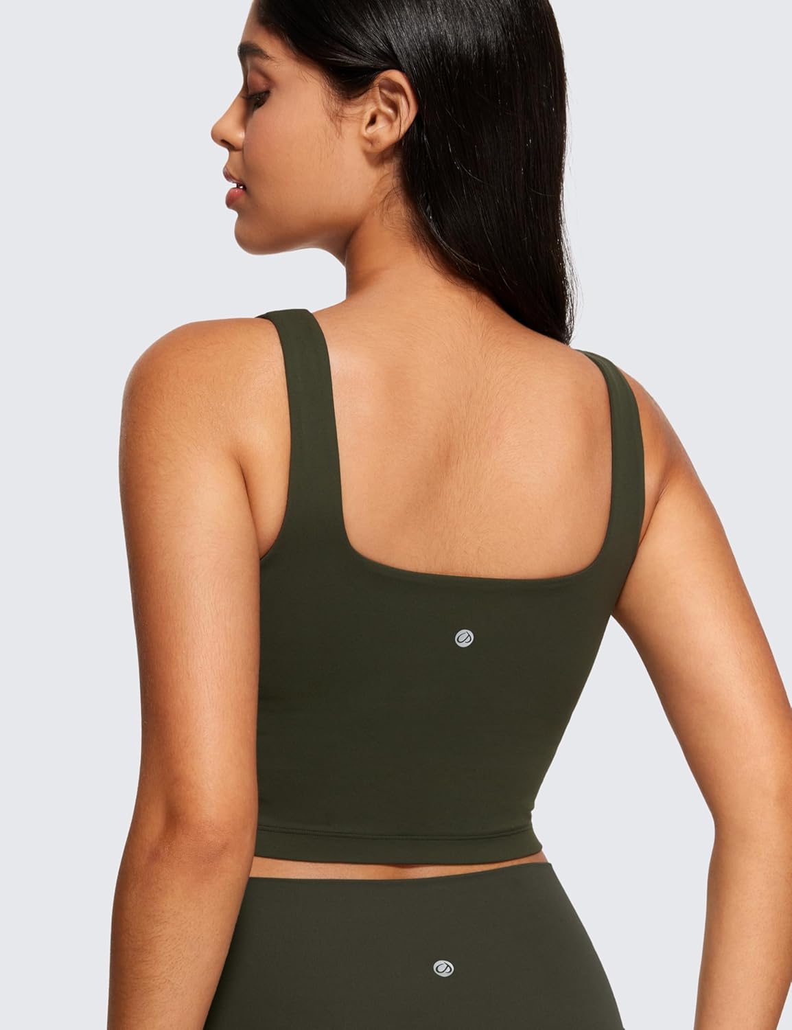 CRZ YOGA Butterluxe Crop Tank Tops for Women - Padded Longline Sports Bra | Comfortable Yoga Camisole