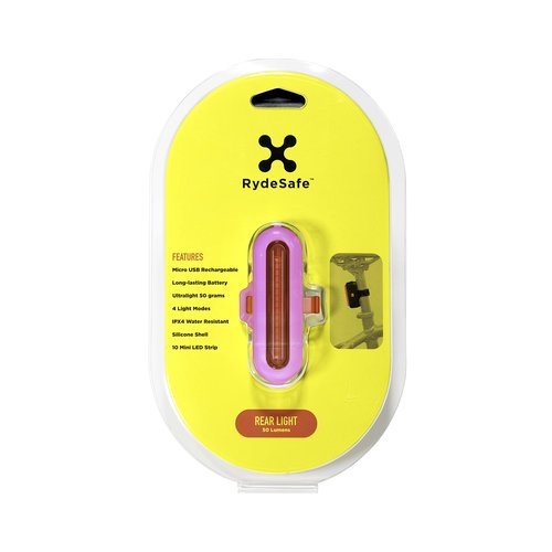 RydeSafe Bike Light - Rear Safety - Pink