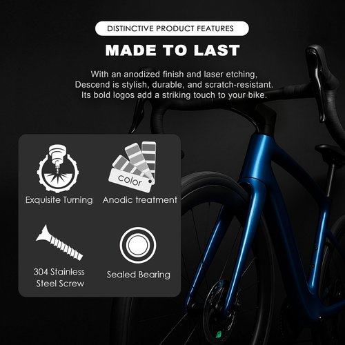 WFS NV.28 1 Inch Threadless Bike Headset - CNC Alloy, ISO 26.4mm Crown Race, Sealed Bearings, Includes Top Cap and Starnut, Black