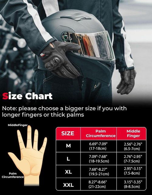 KEMIMOTO Touchscreen Motorcycle Gloves - Anti-Slip Dirt Bike Riding Gear for Men & Women | Versatile for ATV, UTV, Motocross