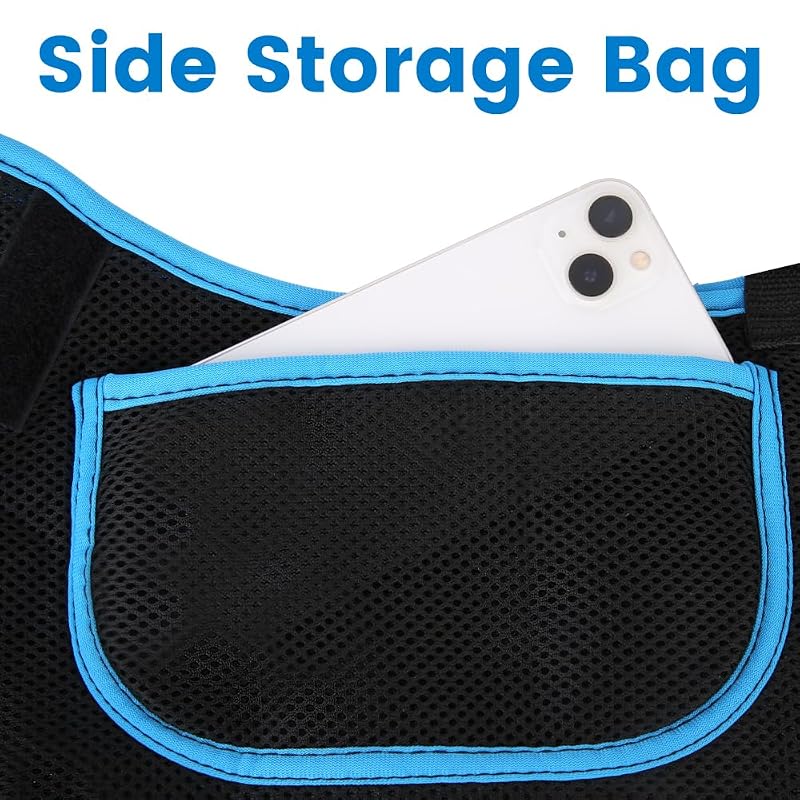 Arm Sling - Lightweight Breathable Mesh Immobilizer with Padded Shoulder Strap - Blue, M (Middle)