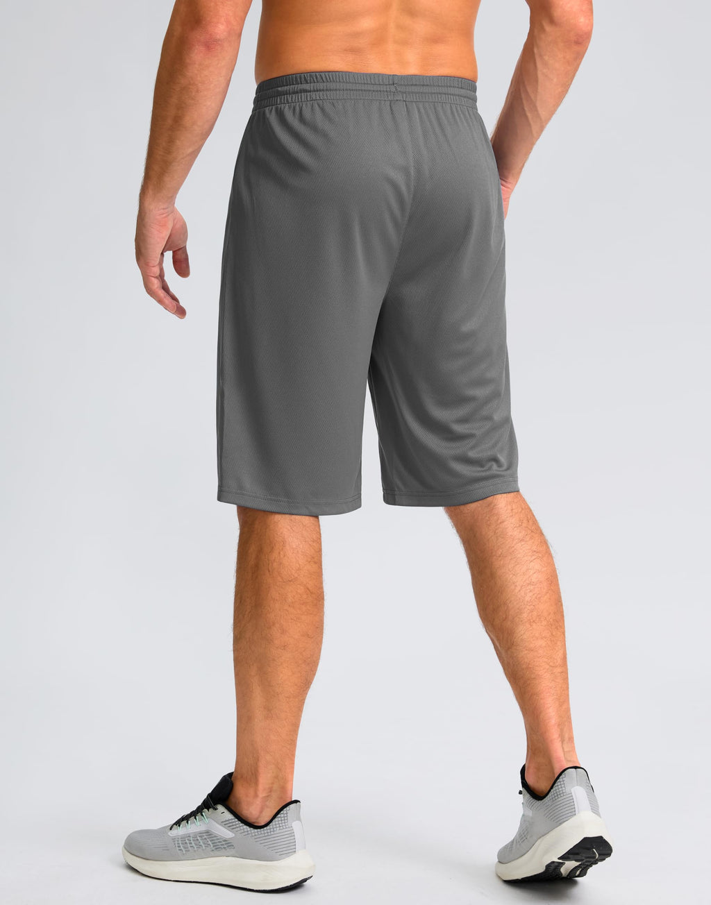 G Gradual Men's Athletic Shorts with Pockets 9" / 11" Long Basketball Shorts Lightweight Quick Dry Gym Workout Shorts for Men(Steel,XL)