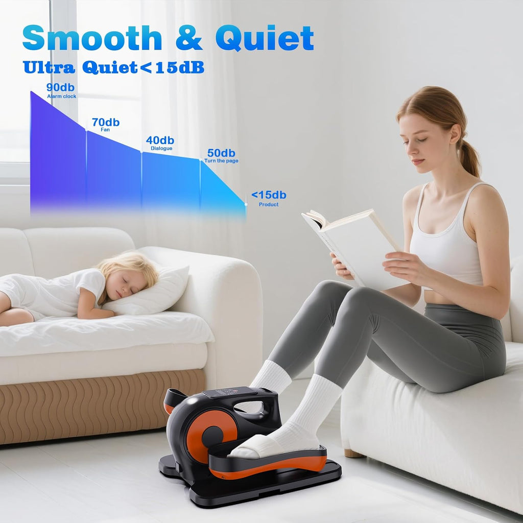 Under Desk Elliptical Machine - Electric Mini Elliptical for Home Exercise | 12-Speed Touch Screen & Remote Control