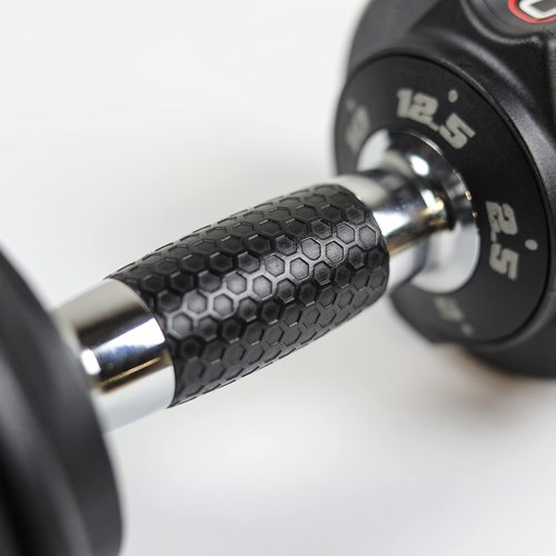 CAP 12.5 lb Pair ADJUSTABELL Adjustable Dumbbell with Contoured Full Rotation Handle, Honeycomb Design, Chrome