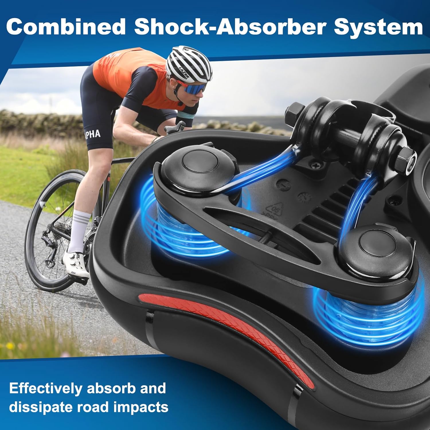 Topcrown Bike Seat - Comfort Wide Bicycle Saddle with Waterproof Design & Memory Foam Cushion | Fits Mountain, Road & Exercise Bikes