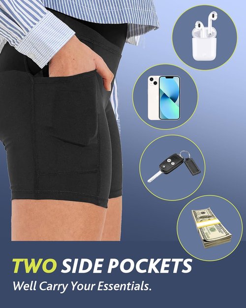 CAMPSNAIL Biker Shorts for Women - High Waisted Tummy Control with Pockets | 3"/5"/8" Sizes