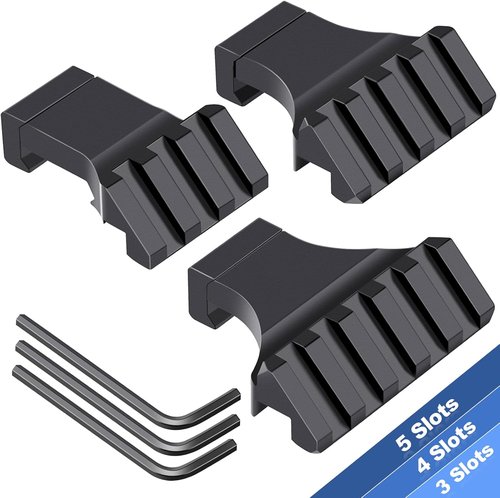 LONSEL 45° Picatinny Offset Rail Mount - Low Profile Aluminum Adapter for Flashlight & Laser Sight