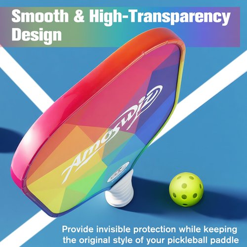 Amoswiz Pickleball Edge Guard Tape, Clear Pickleball Protection Tapes 3 Pcs, No Wrinkling, Suitable for 13MM & 16MM & 20MM Thicknesse Paddles 26MM Width
