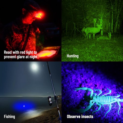 NICRON D10 EDC Flashlight Rechargeable，500 Lumens 3 Sources Pocket Compact RGB Flashlight with Headlamp Strip，Magnet Base for Fishing Outdoor Working