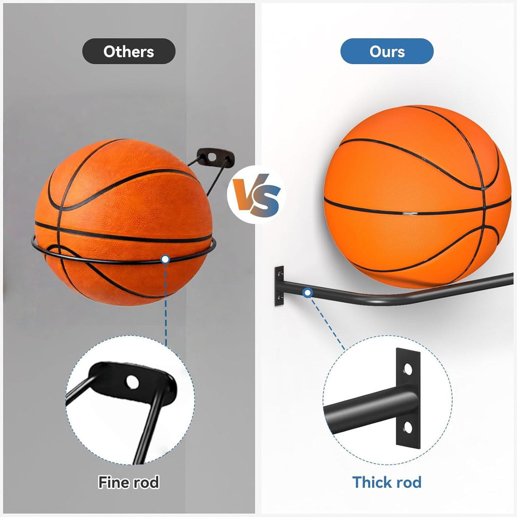 Wall Mount Ball Rack by [Brand Name] - Garage Sports Equipment Organizer with 12-Ball Capacity