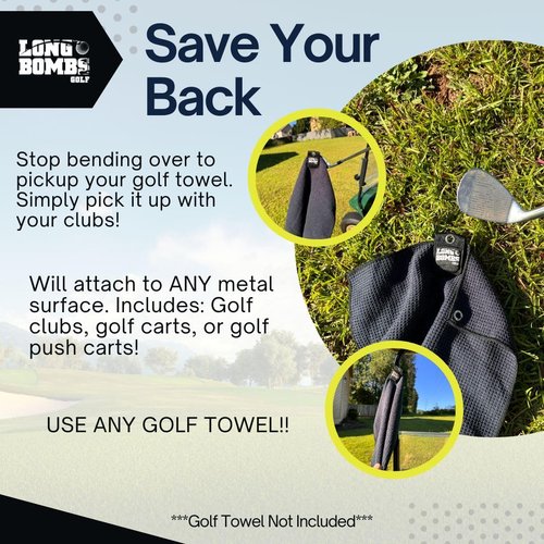 Universal Magnetic Golf Towel Clip, Black