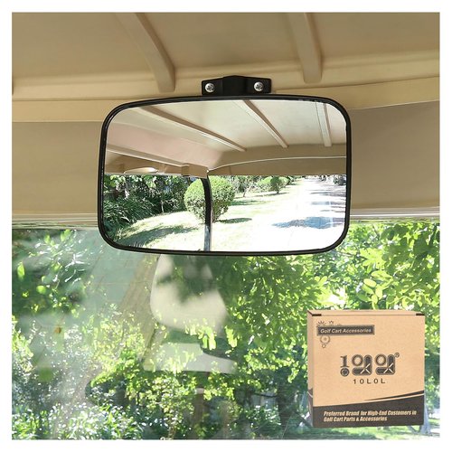 10L0L Universal Adjustable Golf Cart Convex Rear View Mirror for EZGO, Yamaha, Club Car