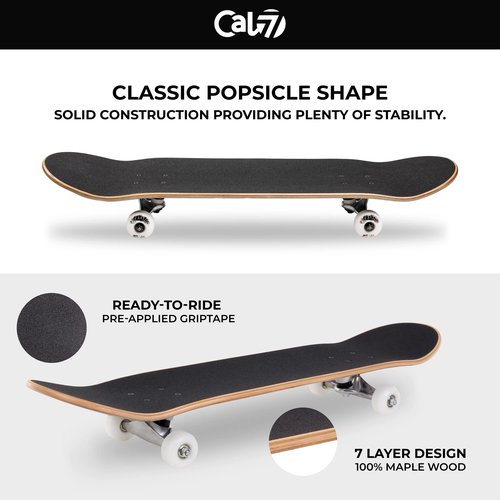 Cal 7 Complete Standard Skateboard 7.5-8-Inch Deck (8" Cabana)