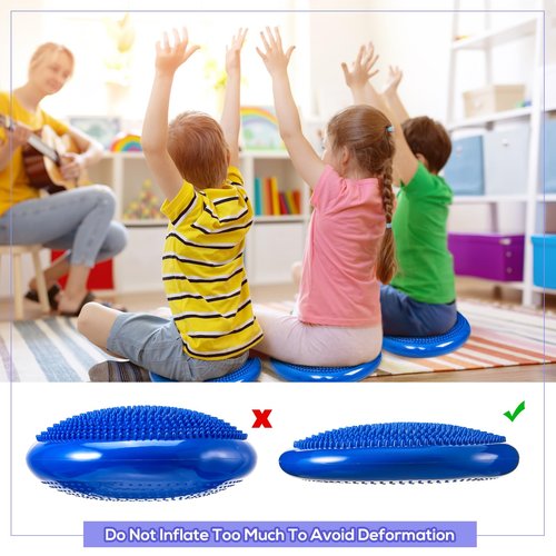 Meooeck 8pcs Hedgehog Balance Pods with Hand Pump Including 1 Balanced Pad, 3 Balance Pods, 4 Spiky Massage Balls for Body Balancing, Sensory Play for Kid Adult Dog Exercise Stability(Vivid Colors)