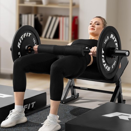 RITFIT Olympic Barbell 4ft/6ft - 2 Inch Weight Bar for Strength Training, Weightlifting, Squat, Deadlift, Bench Press, Curl, Overhead Press - 350lbs/500lbs Capacity 4FT Black