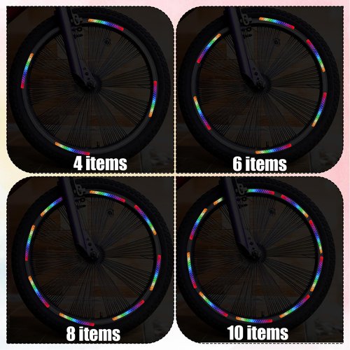 Bruislard 60 Pcs Tire Stickers for Car Wheel Reflective Decorative Strip Universal Wheel Rim Decal Night Safety Warning Anti-Scratch Stickers Exterior Accessories for Motorcycle Car Bike