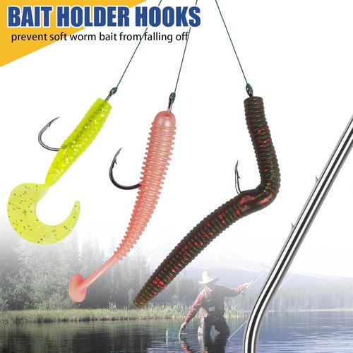 Baitholder Hooks Kit - 200pcs Barbed Shank Fishing Hooks | High Carbon Steel for Bass & Catfish