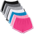URATOT 7 Pack Womens Cotton Shorts, Dolphin Booty Athletic Gym Sports Shorts for Yoga Lounge Running