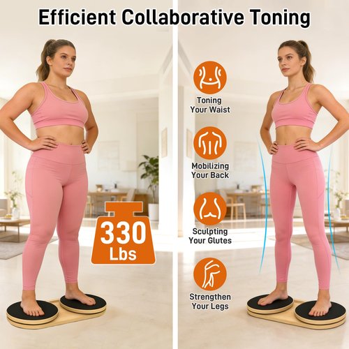 Kanonmaori Waist Twister Machine Exercise, Ab Twister Board Workout MAX 330 LBS, Non-Slip Waist Twisting Fitness Tool, Pilates Waist Twister for Women, Dynamic Core Align Board for Home Gym Equipment
