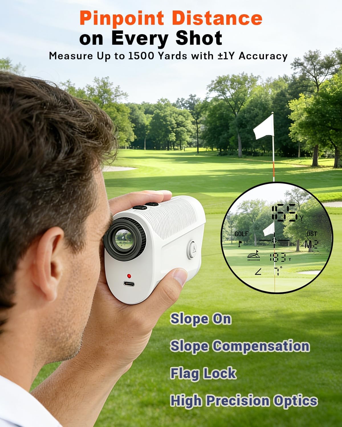 Skiennix Golf Rangefinder - 1500 Yards Laser Precision with Slope, 7X Magnification & Vibration Lock
