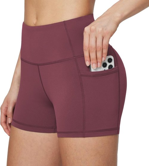 Baleaf Women's High Waist Biker Shorts - 8"/5"/3" Spandex Workout Shorts with Pockets for Gym & Running