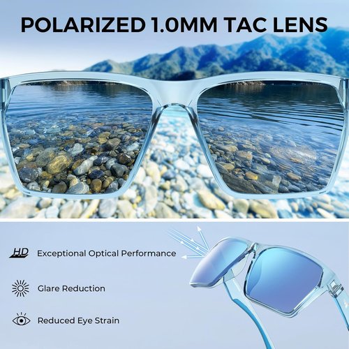 KastKing Beartrap Polarized Fishing Sunglasses - PuriVex Lens Coating | Stylish Wayfarer Design for Men & Women