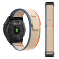 RoYiio Nylon Wristband for Garmin Quatix 8 51mm/Quatix 7X/6X/Tactix 8 51mm/Tactix 7 Pro Band Comfor Breathable Sport Replacement Bands for Fenix 8Pro 51 mm/Enduro 3/2 (QuickFit 26mm, Orange Beige)