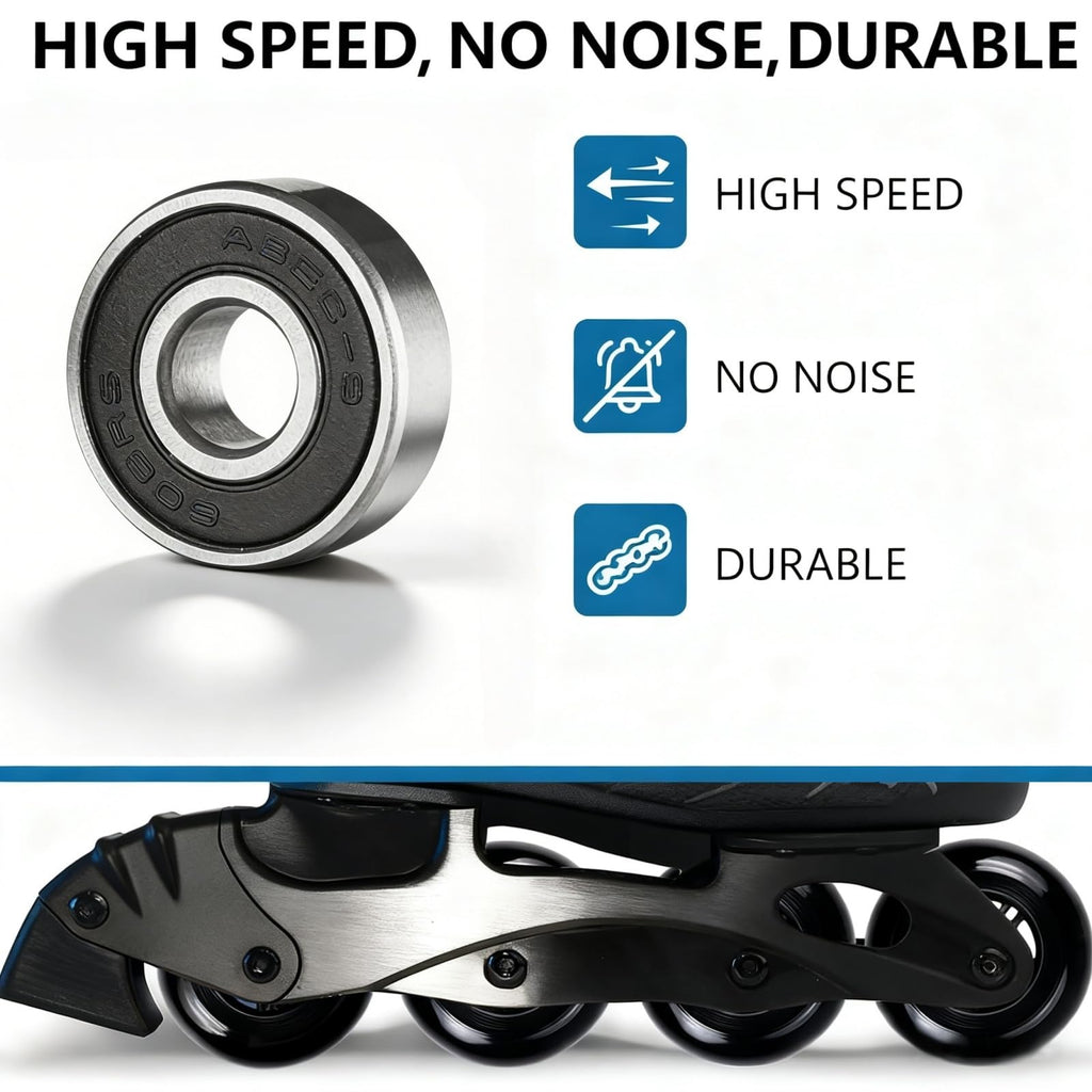 VORTRACK 8-Pack Inline Skate Wheels 85A with ABEC-9 Bearings, 64mm 70mm 72mm 76mm 80mm Sizes, Indoor & Outdoor Use for Roller Hockey, Inline Skates, Scooter and Luggage Repair (80mm)