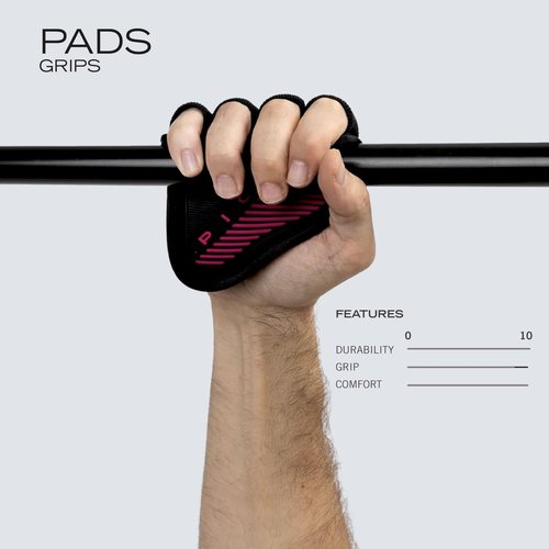 PICSIL - Fitness Grips Pads | Alternative to Gym Gloves | Strong Neoprene Grip for Weightlifting & Cross Training | Suitable for Men & Women | Design for Dumbbells and Pull Ups | One Size | Dirt