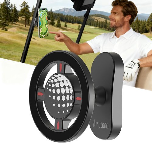 Arttodo Magnetic Golf Cart Phone Holder, Golf Cart Phone Mount Compatible with MagSafe iPhone 17 16 15 14 13 12 Series, Fit for EZGO, Club Car, Golf Accessories for Men Women
