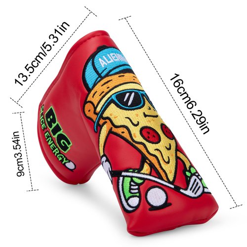 Golf Blade Putter Cover, Pizza Style Elegant Embroidery Premium Leather Blade Putter Headcover Putter Head Covers for Scotty Cameron Ping Taylormade Odyssey