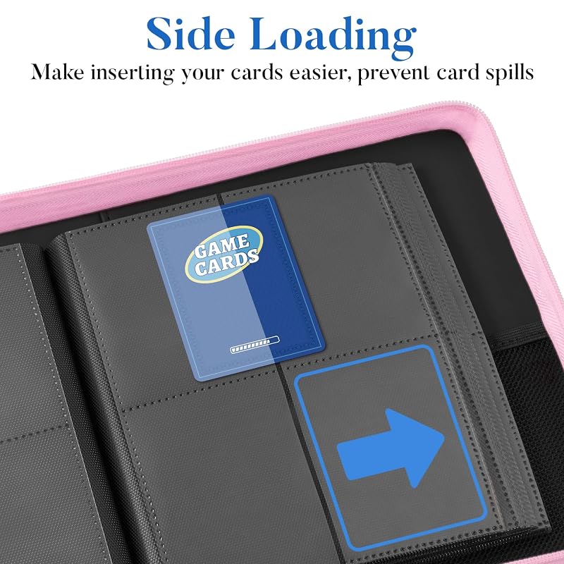 Fabmaker 4-Pocket Card Binder, 320 Card Capacity, Pink Variation