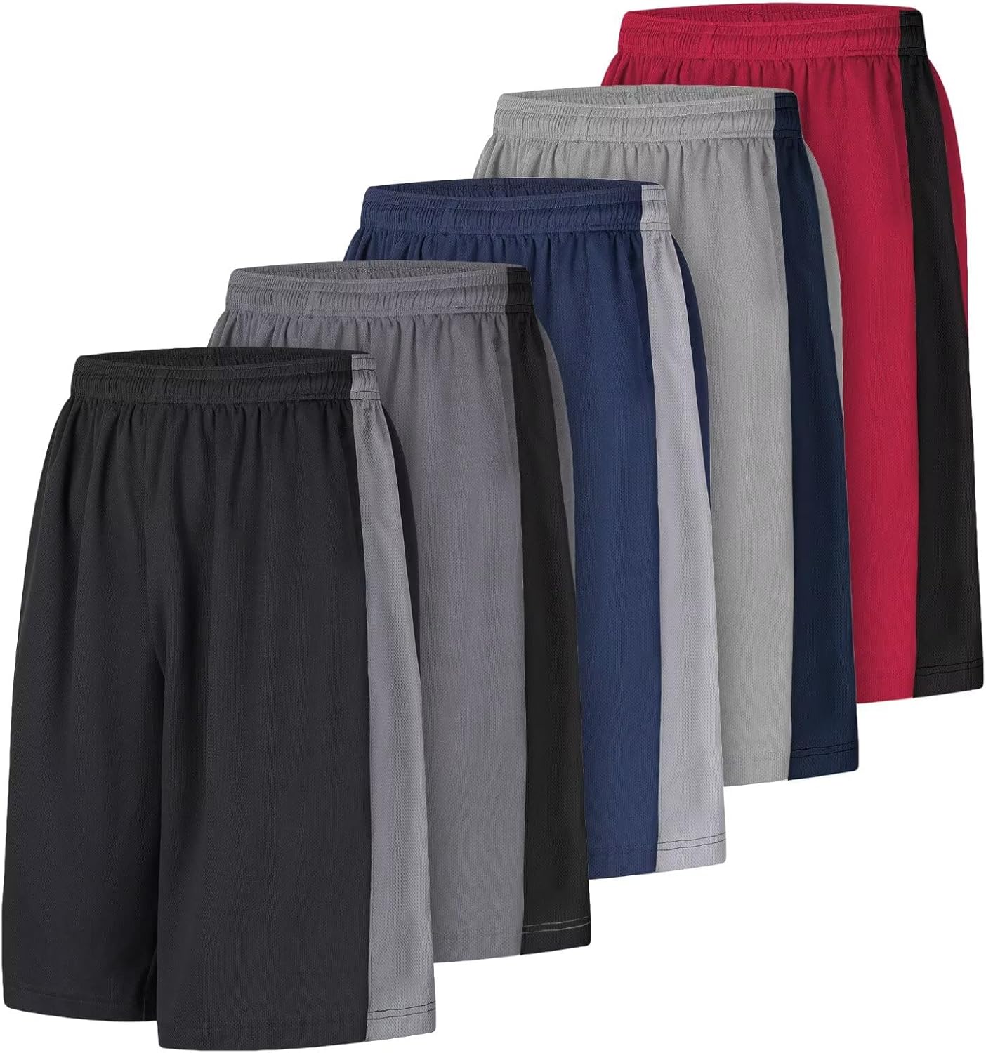 Skiennix Men's Long Athletic Shorts - Quick Dry Camo Basketball Gym Shorts with Pockets