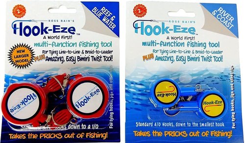 HOOK-EZE Knot Tying Tool - Cover Hooks for 4 Fishing Poles | Line Cutter for Saltwater & Freshwater Fishing