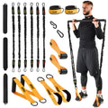 Tube Resistance Bands for Working Out Men and Women - Exercise Bands Resistance Bands Set, Resistance Band Bar, Handles, Ankle Straps, Foot Straps and Door Anchor, Tube Workout Bands (Yellow)